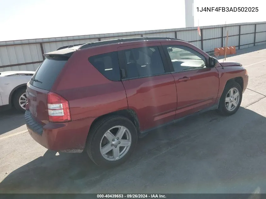 1J4NF4FB3AD502025 2010 Jeep Compass Sport