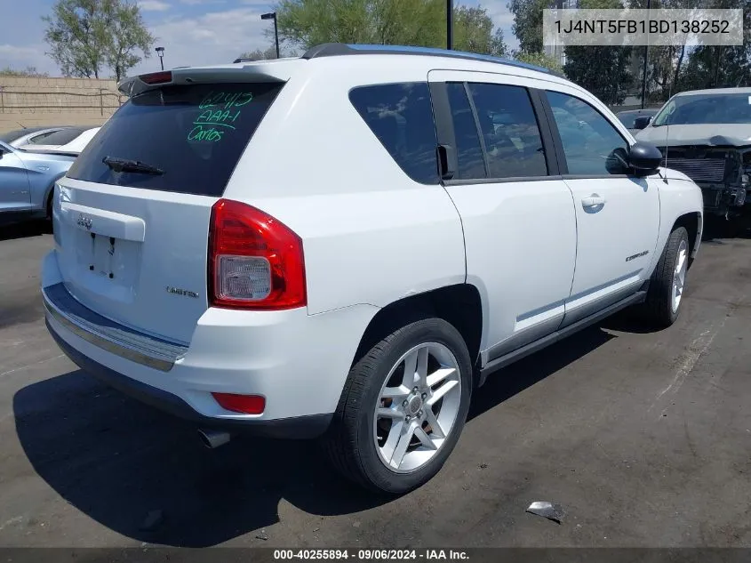 2011 Jeep Compass Limited VIN: 1J4NT5FB1BD138252 Lot: 40255894