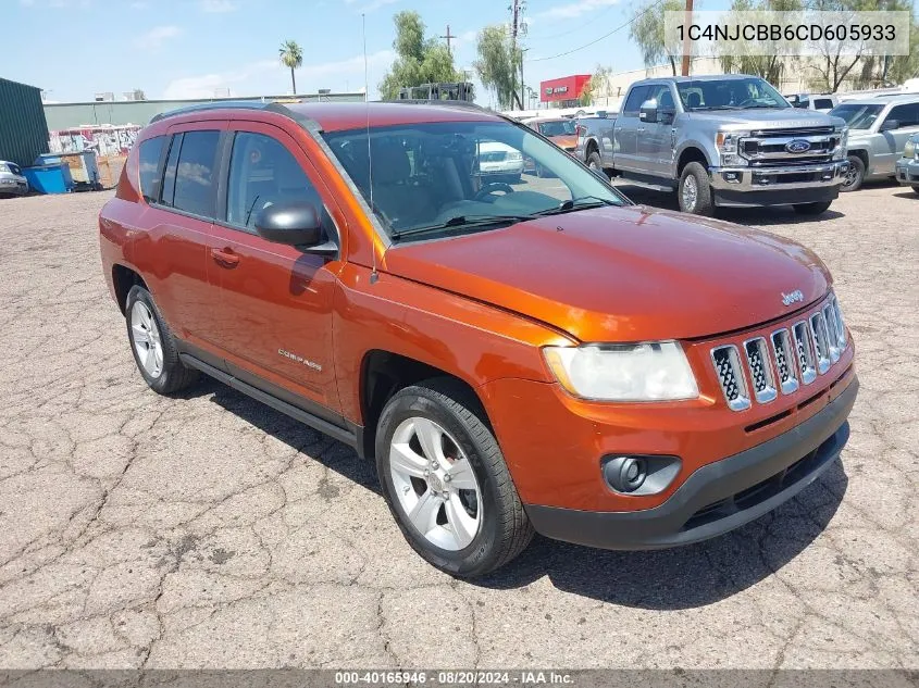 1C4NJCBB6CD605933 2012 Jeep Compass Sport