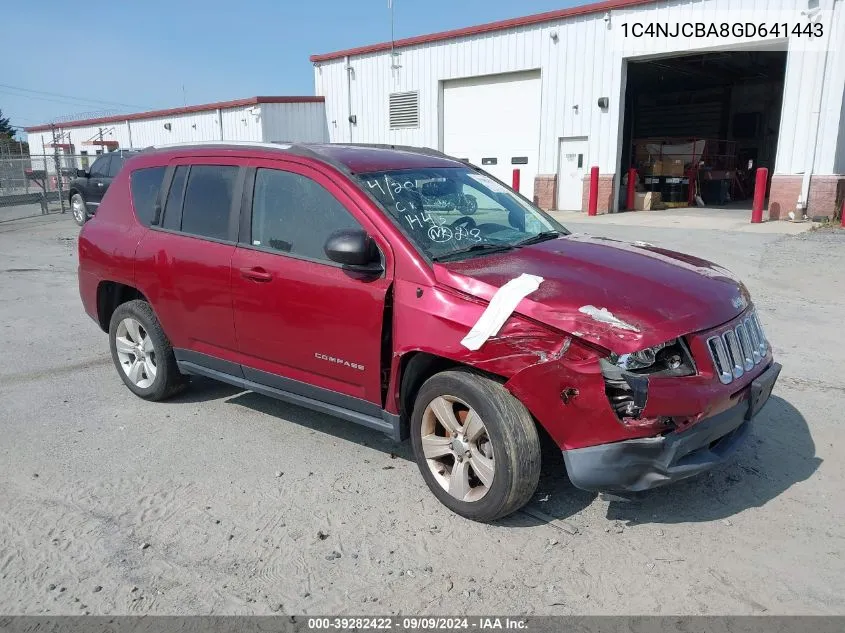 2016 Jeep Compass Sport VIN: 1C4NJCBA8GD641443 Lot: 39282422