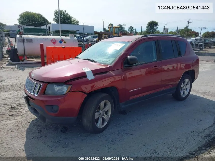 2016 Jeep Compass Sport VIN: 1C4NJCBA8GD641443 Lot: 39282422