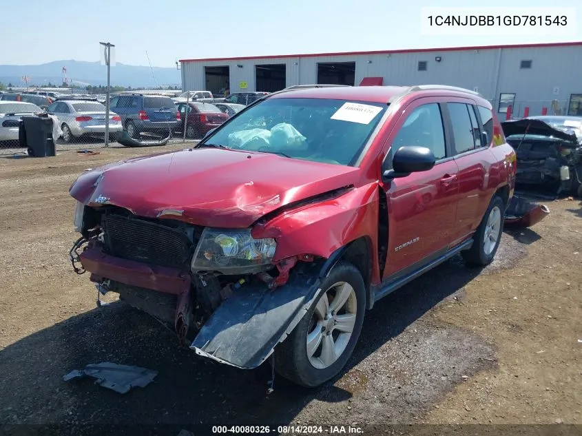 1C4NJDBB1GD781543 2016 Jeep Compass Sport