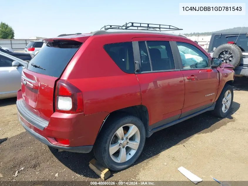 1C4NJDBB1GD781543 2016 Jeep Compass Sport