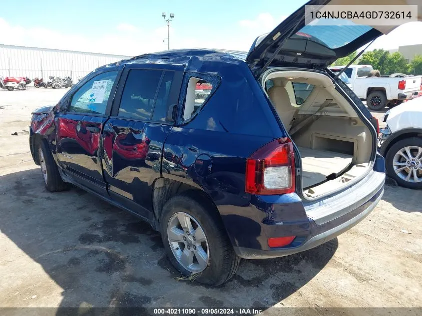 2016 Jeep Compass Sport VIN: 1C4NJCBA4GD732614 Lot: 40211090