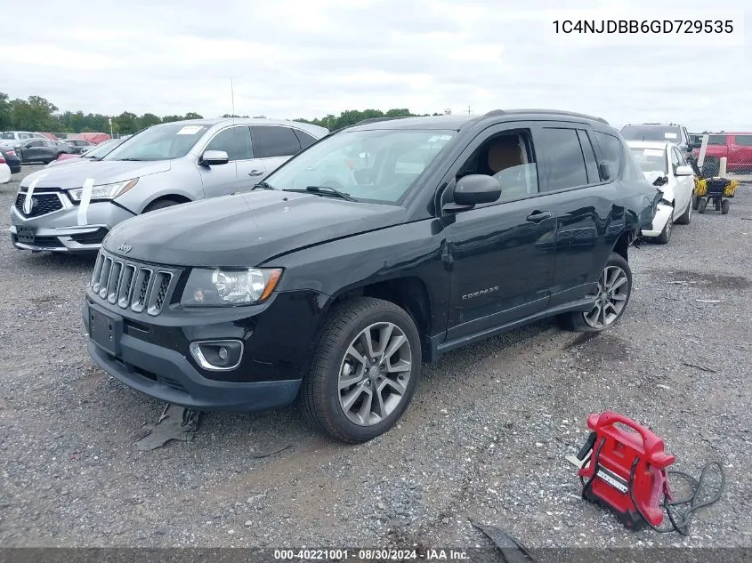 2016 Jeep Compass Sport Se VIN: 1C4NJDBB6GD729535 Lot: 40221001