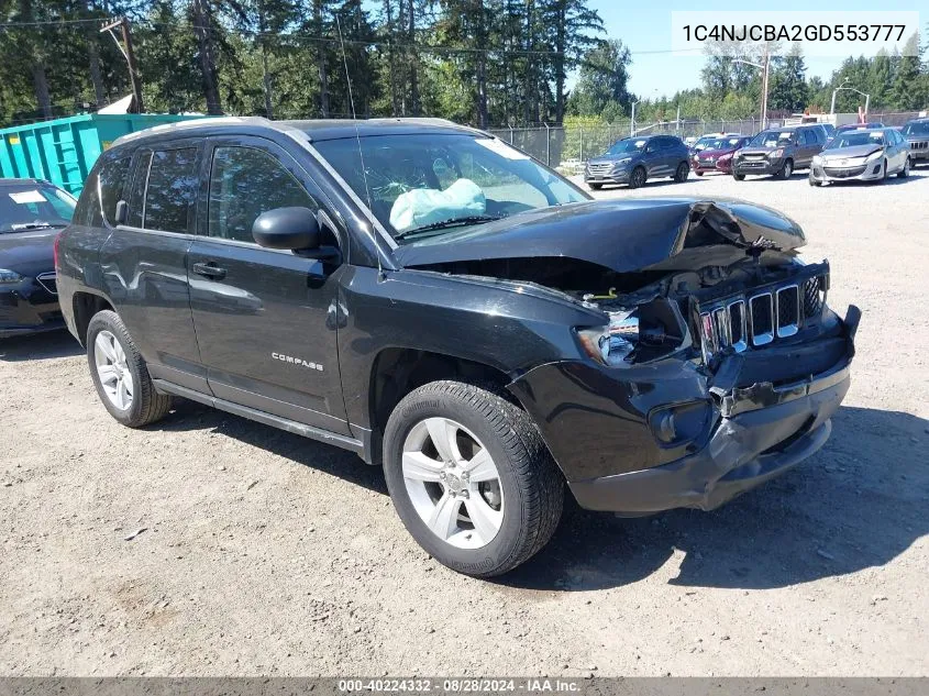 2016 Jeep Compass Sport VIN: 1C4NJCBA2GD553777 Lot: 40224332