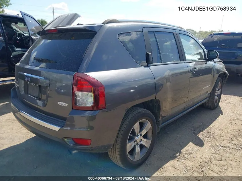 1C4NJDEB1GD768934 2016 Jeep Compass High Altitude Edition