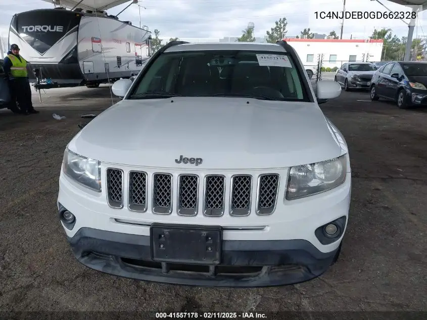 2016 Jeep Compass Latitude VIN: 1C4NJDEB0GD662328 Lot: 41557178