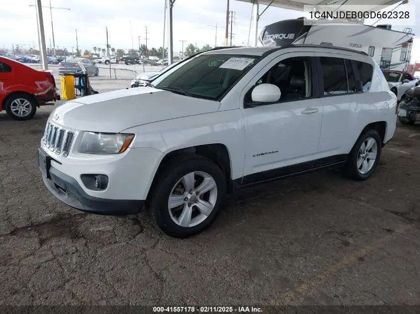 2016 Jeep Compass Latitude VIN: 1C4NJDEB0GD662328 Lot: 41557178