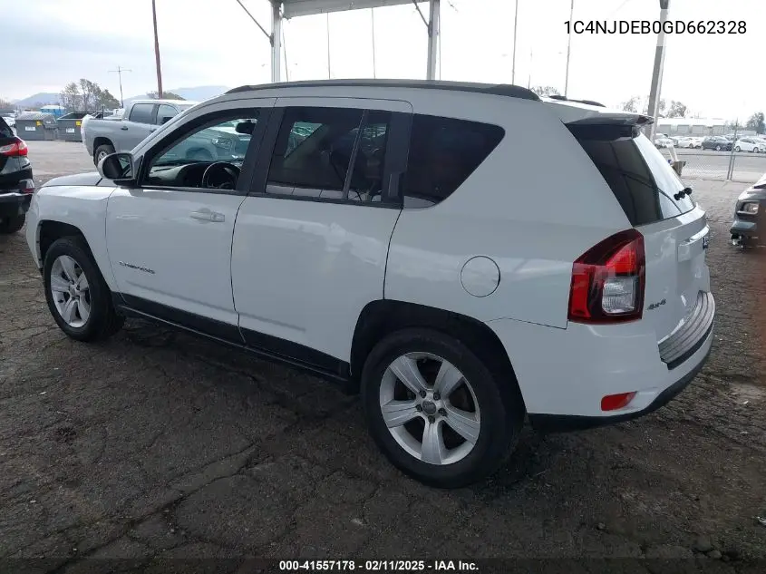 2016 Jeep Compass Latitude VIN: 1C4NJDEB0GD662328 Lot: 41557178