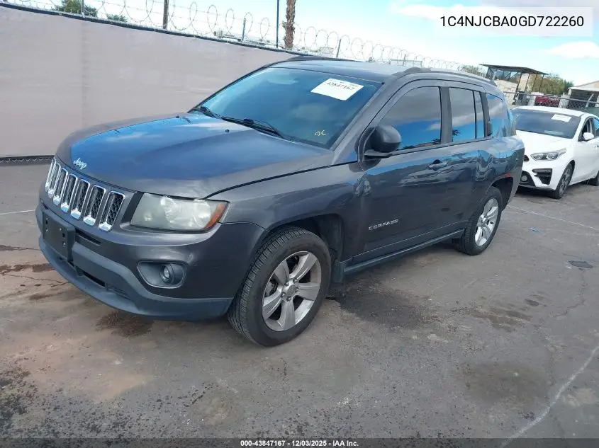 1C4NJCBA0GD722260 2016 Jeep Compass Sport