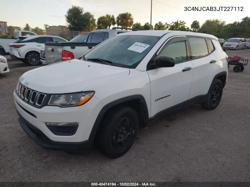 3C4NJCAB3JT227112 2018 Jeep Compass Sport Fwd