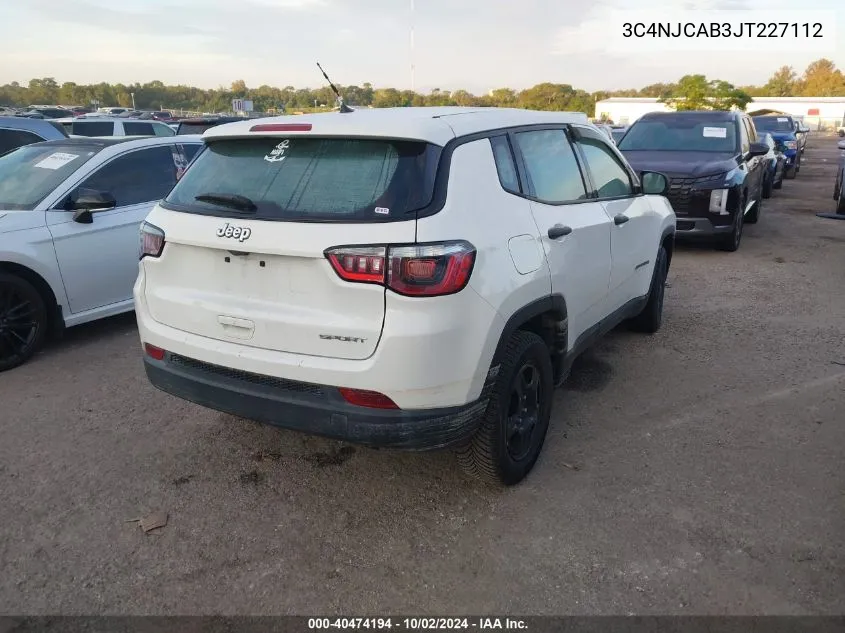 3C4NJCAB3JT227112 2018 Jeep Compass Sport Fwd