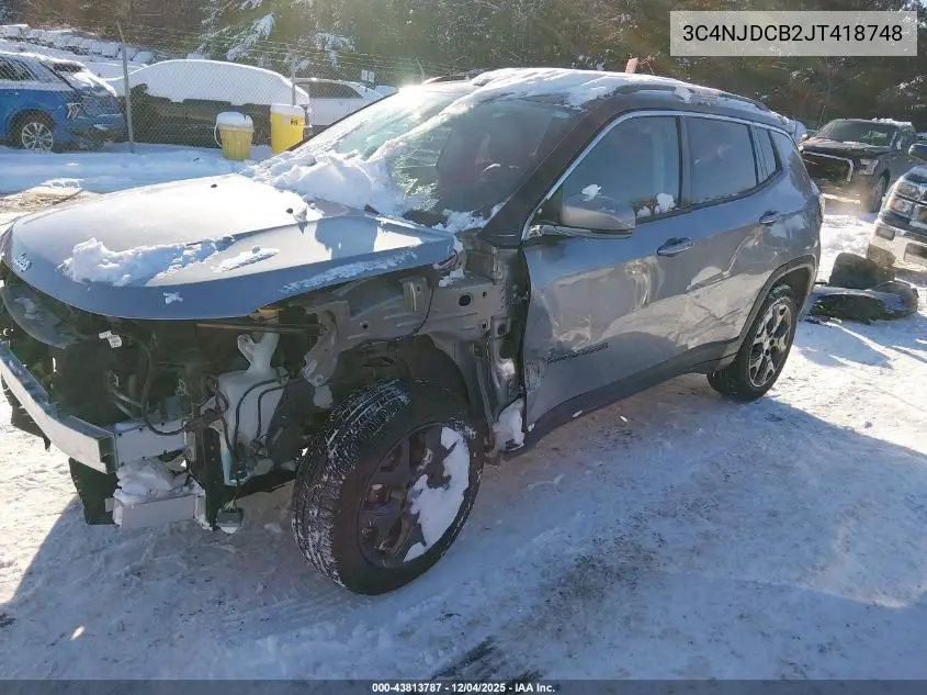 3C4NJDCB2JT418748 2018 Jeep Compass Limited 4X4