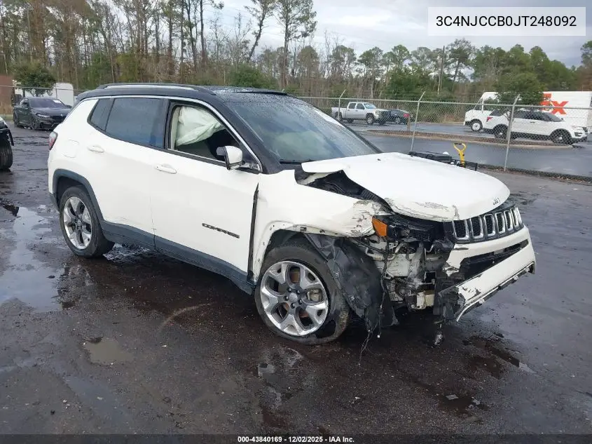 3C4NJCCB0JT248092 2018 Jeep Compass Limited Fwd