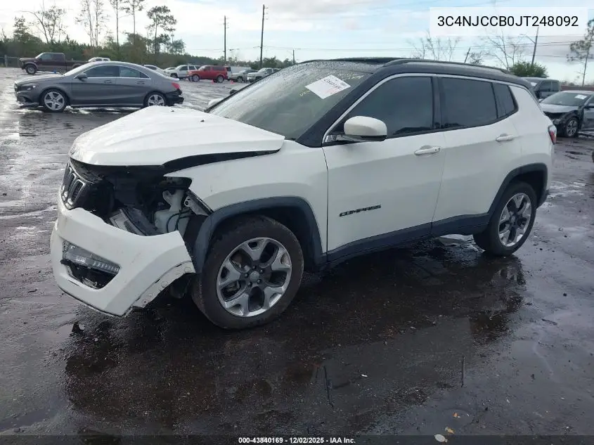 3C4NJCCB0JT248092 2018 Jeep Compass Limited Fwd