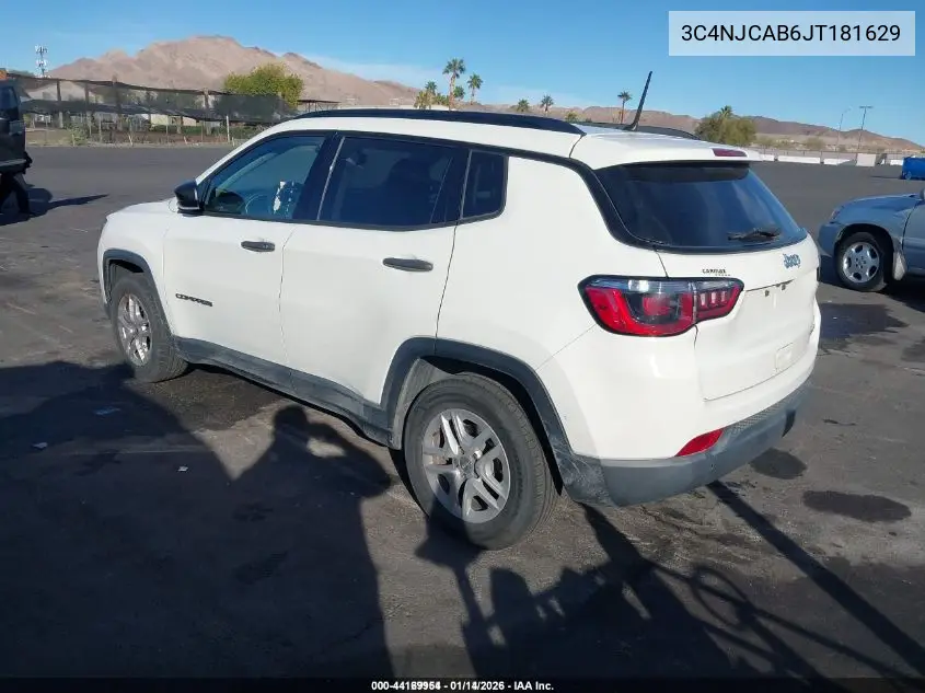 3C4NJCAB6JT181629 2018 Jeep Compass Sport Fwd