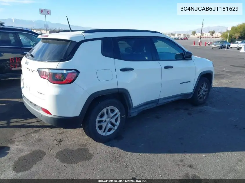 3C4NJCAB6JT181629 2018 Jeep Compass Sport Fwd