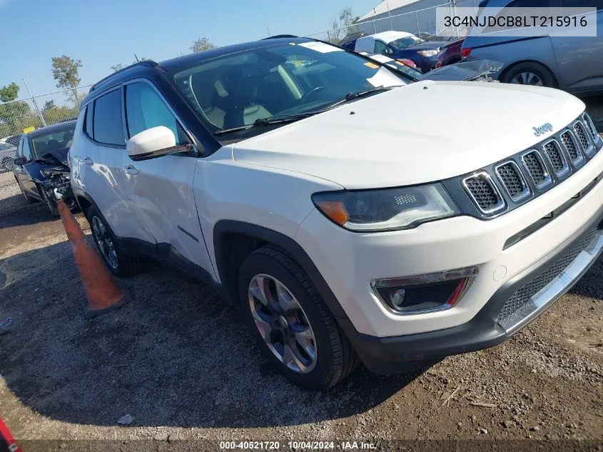 3C4NJDCB8LT215916 2020 Jeep Compass Limited 4X4