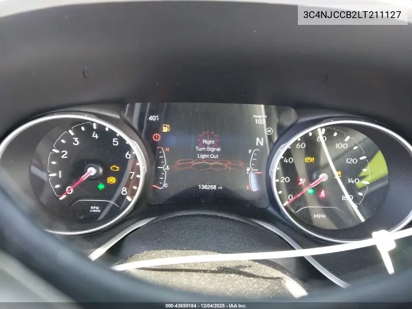 3C4NJCCB2LT211127 2020 Jeep Compass Limited Fwd
