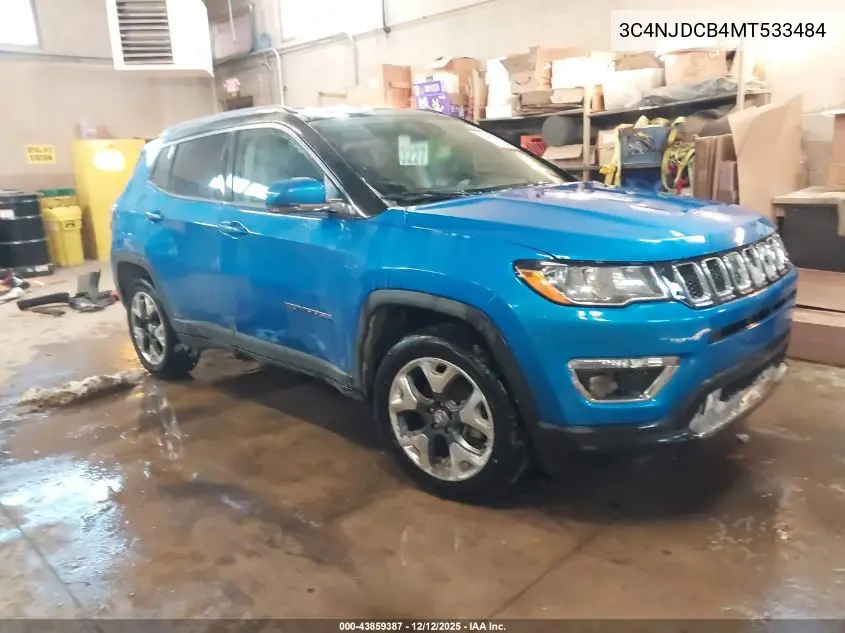 3C4NJDCB4MT533484 2021 Jeep Compass Limited 4X4