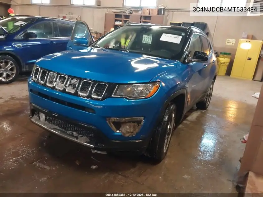 3C4NJDCB4MT533484 2021 Jeep Compass Limited 4X4