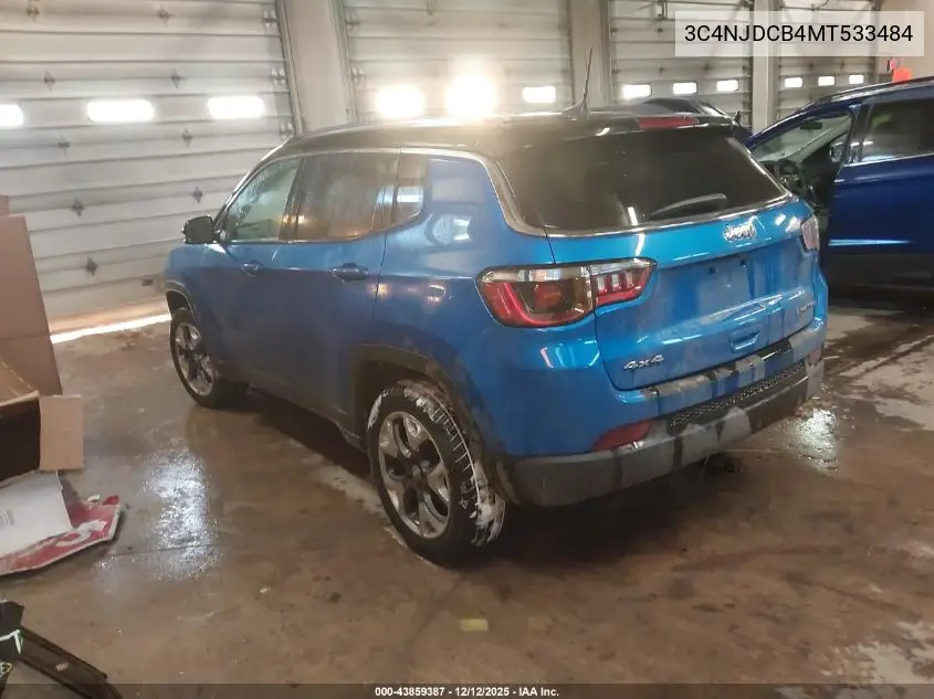 3C4NJDCB4MT533484 2021 Jeep Compass Limited 4X4