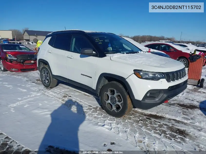 3C4NJDDB2NT115702 2022 Jeep Compass Trailhawk 4X4