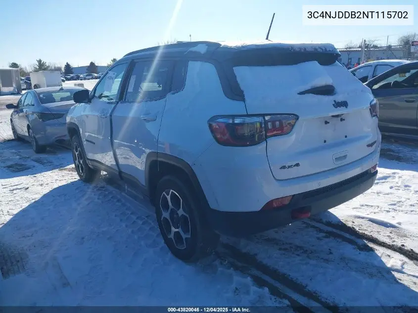 3C4NJDDB2NT115702 2022 Jeep Compass Trailhawk 4X4