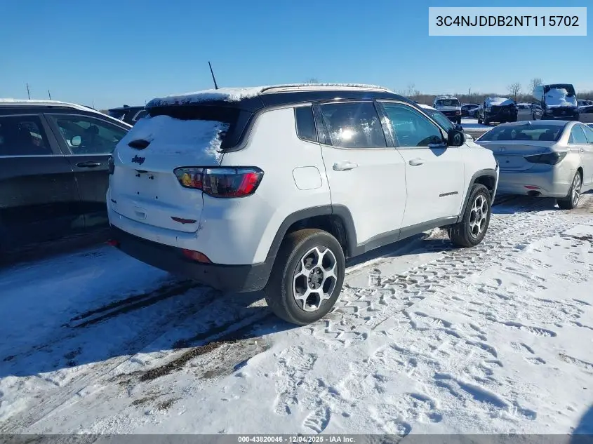 3C4NJDDB2NT115702 2022 Jeep Compass Trailhawk 4X4