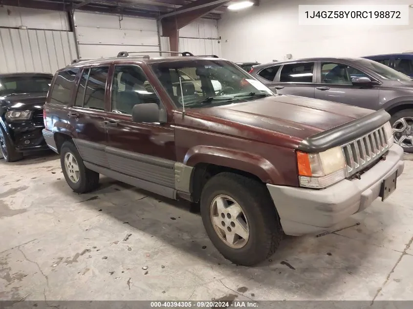 1994 Jeep Grand Cherokee Laredo VIN: 1J4GZ58Y0RC198872 Lot: 40394305