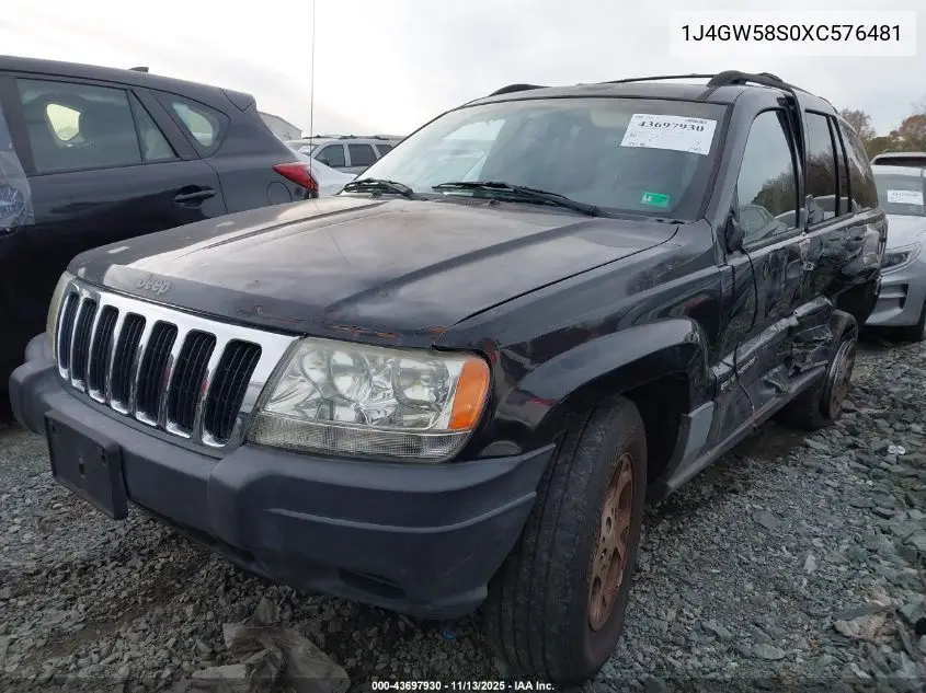 1J4GW58S0XC576481 1999 Jeep Grand Cherokee Laredo
