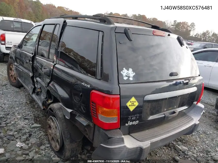 1J4GW58S0XC576481 1999 Jeep Grand Cherokee Laredo