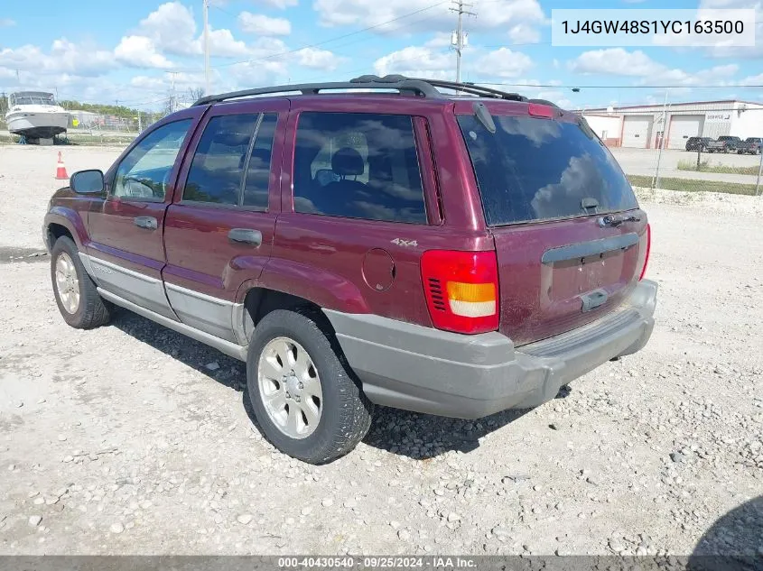 2000 Jeep Grand Cherokee Laredo VIN: 1J4GW48S1YC163500 Lot: 40430540