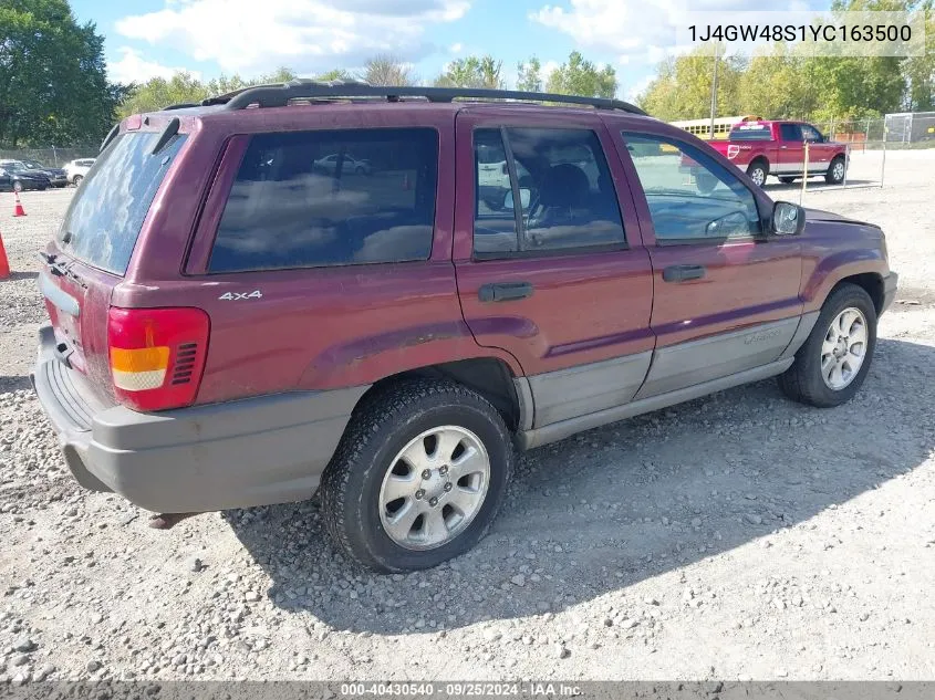 2000 Jeep Grand Cherokee Laredo VIN: 1J4GW48S1YC163500 Lot: 40430540