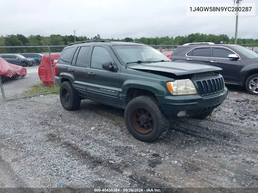 2000 Jeep Grand Cherokee Limited VIN: 1J4GW58N9YC280287 Lot: 40438384