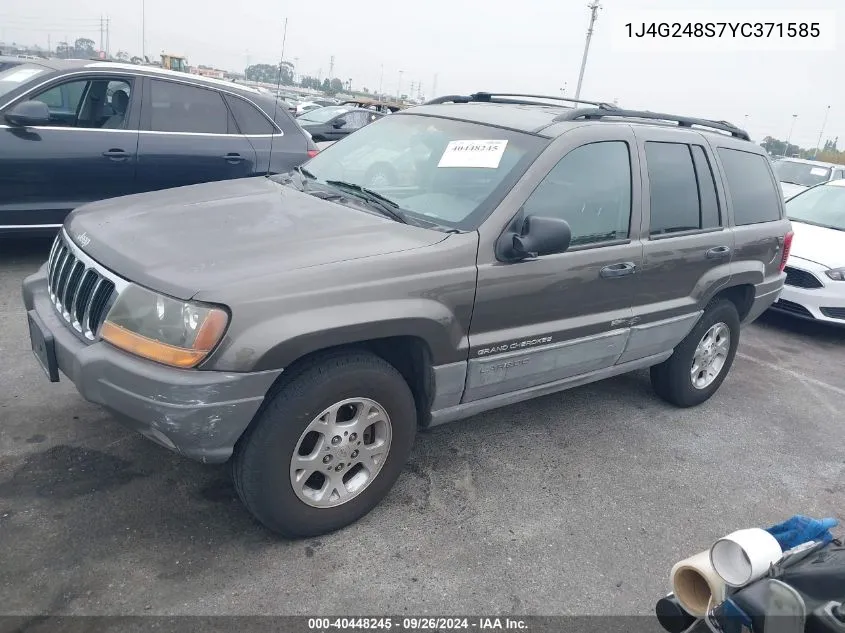 1J4G248S7YC371585 2000 Jeep Grand Cherokee Laredo