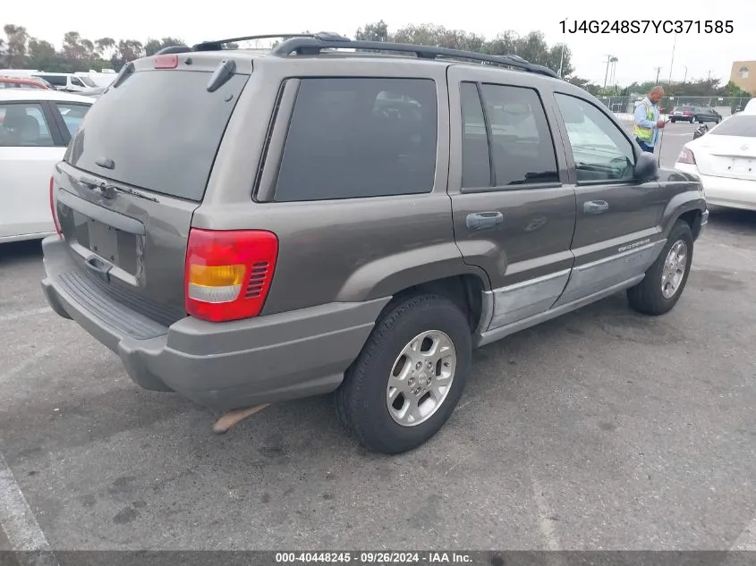 2000 Jeep Grand Cherokee Laredo VIN: 1J4G248S7YC371585 Lot: 40448245