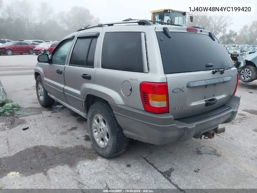 1J4GW48N4YC199420 2000 Jeep Grand Cherokee Laredo