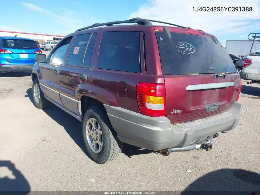 1J4G248S6YC391388 2000 Jeep Grand Cherokee Laredo
