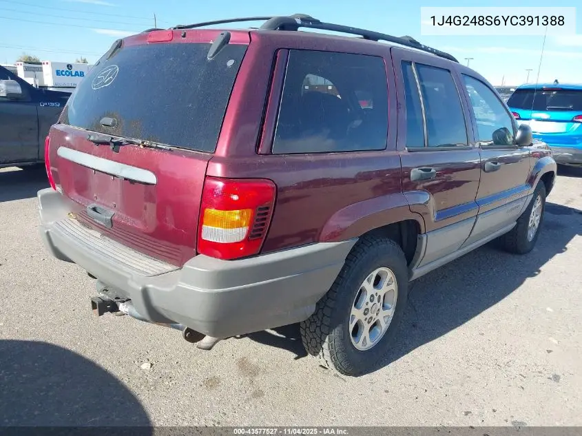 1J4G248S6YC391388 2000 Jeep Grand Cherokee Laredo