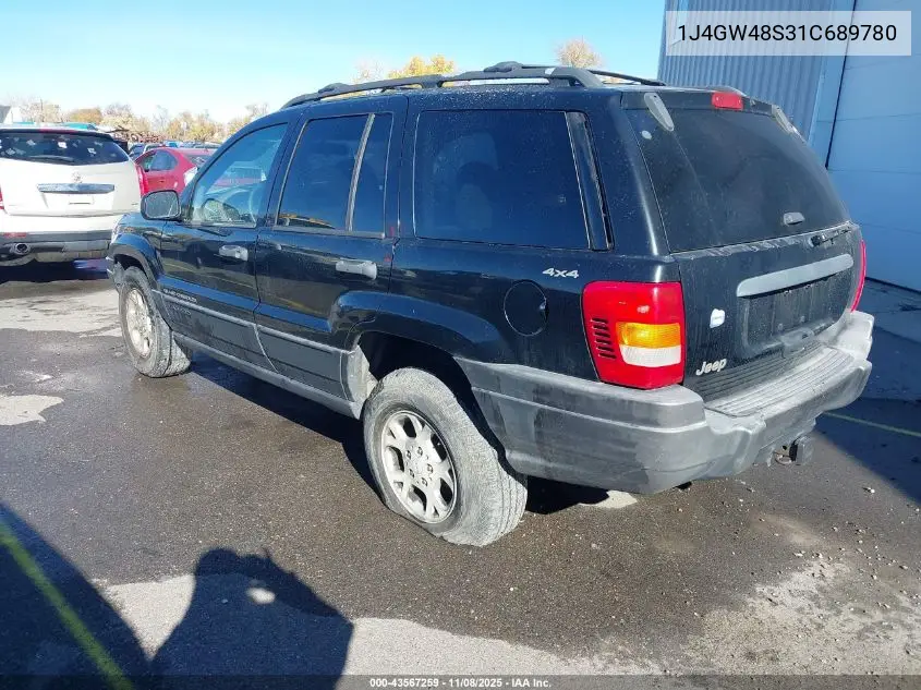 1J4GW48S31C689780 2001 Jeep Grand Cherokee Laredo