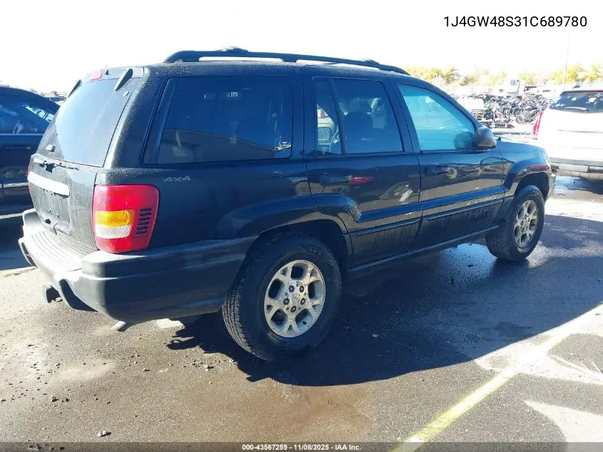 1J4GW48S31C689780 2001 Jeep Grand Cherokee Laredo