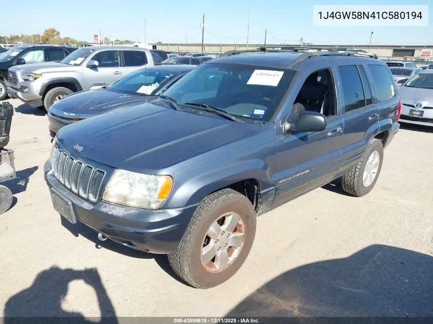 1J4GW58N41C580194 2001 Jeep Grand Cherokee Limited