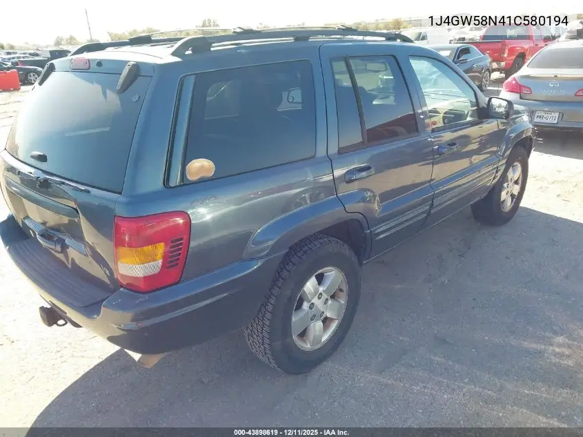 1J4GW58N41C580194 2001 Jeep Grand Cherokee Limited