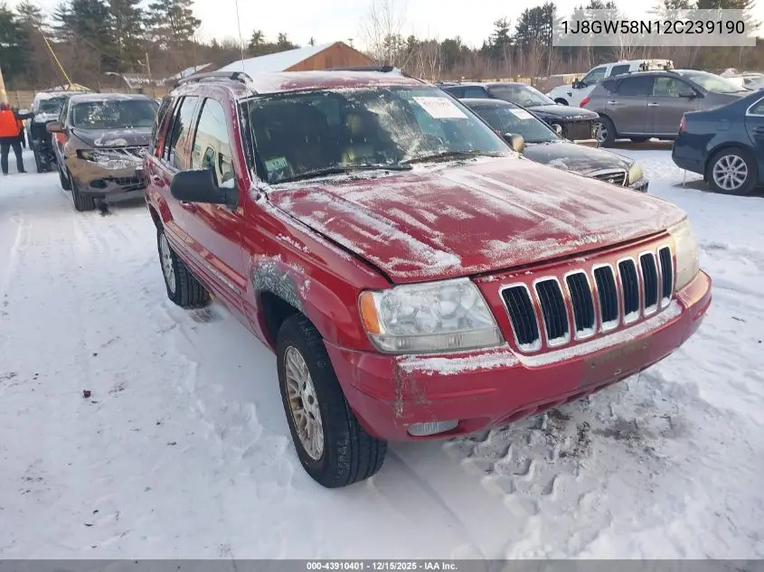 1J8GW58N12C239190 2002 Jeep Grand Cherokee Limited