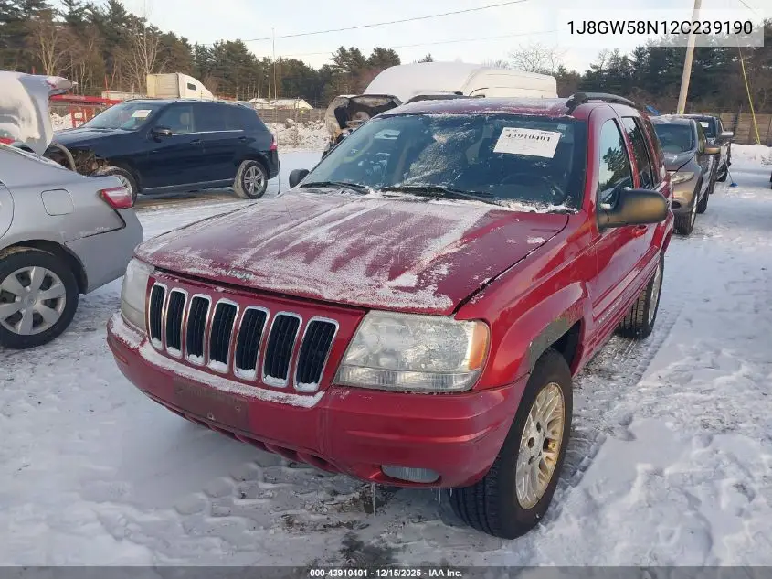 1J8GW58N12C239190 2002 Jeep Grand Cherokee Limited