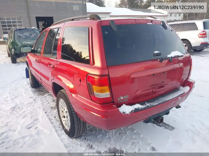 1J8GW58N12C239190 2002 Jeep Grand Cherokee Limited
