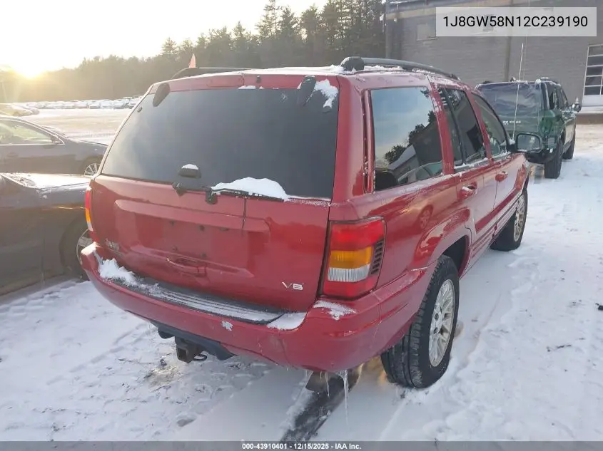 1J8GW58N12C239190 2002 Jeep Grand Cherokee Limited