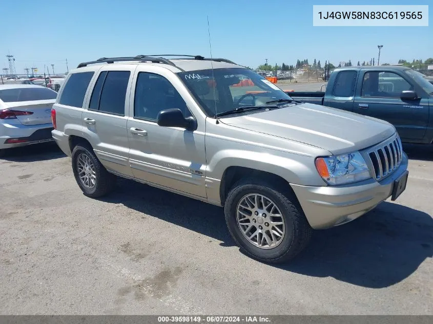 2003 Jeep Grand Cherokee Limited VIN: 1J4GW58N83C619565 Lot: 39598149